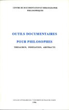 Outils documentaires pour philosophes - thesaurus, indexation, abstracts
