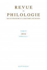 Revue de philologie, de littérature et d'histoire anciennes volume 92-1