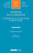 RECHERCHE SUR LA SUBVENTION