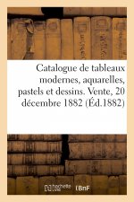 Catalogue de Tableaux Modernes, Aquarelles, Pastels Et Dessins. Vente, 20 Decembre 1882