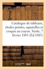 Catalogue de Tableaux, Etudes Peintes, Aquarelles Et Croquis Au Crayon d'Apres Nature