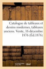 Catalogue de Tableaux Et Dessins Modernes, Tableaux Anciens. Vente, 16 Decembre 1876