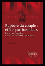 Rupture du couple : effets patrimoniaux. Divorces et séparation, rupture de PACS et de concubinage