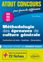 Méthodologie des épreuves de culture générale - Contraction de texte, Synthèse, Dissertation - Concours d'entrée des écoles de commerce, prépas ECS, E