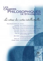 CAHIERS DE STRASBOURG, N. 20 LE RETOUR DES VERTUS INTELLECTUELLES