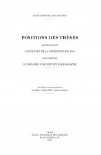 POSITIONS DES THESES 2018. SOUTENUES PAR LES ELEVES DE LA PROMOTION D