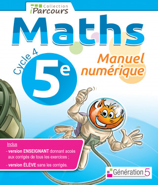 Manuel numérique iParcours maths cycle 4 - 5e (clé USB)