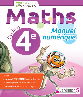 Manuel numérique iParcours maths cycle 4 - 4e (clé USB)