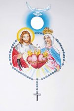 Image coeurs unis de Jésus et Marie lot de 20 - F67a