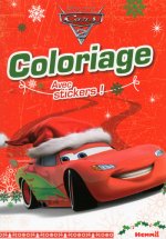Cars 2 Coloriage avec stickers (Noël Fond rouge)