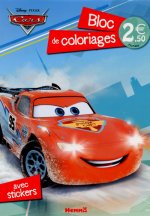Cars 2 Bloc de coloriages avec stickers (Fond bleu)