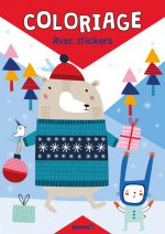 Coloriage avec stickers (Noël, Ours)