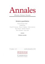 Annales. Histoire, Sciences Sociales n°4/2018 - Histoire qua