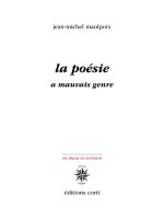 LA POÉSIE A MAUVAIS GENRE