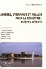Algèbre, dynamique et analyse pour la géométrie : aspects récents