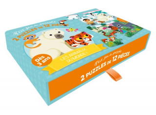 P'tit jeu de puzzle - 2 puzzles de 12 pièces - les animaux du monde !