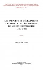 LES RAPPORTS ET DÉCLARATIONS DE DROITS DU DÉPARTEMENT DE MEURTHE ET MOSELLE