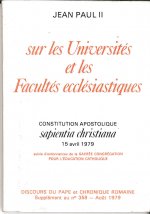 Sur les Universités et les Facultés écclésistiques - Sapientia christiana