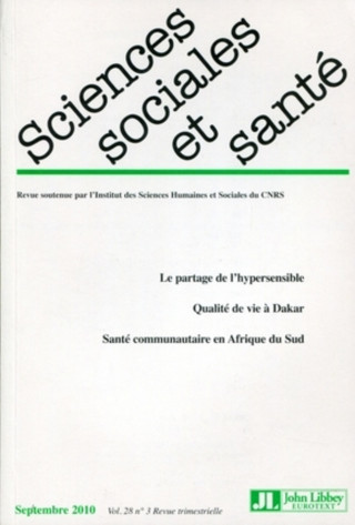 Revue Sciences Sociales et Santé - Vol. 28 N°3 - Septembre 2010