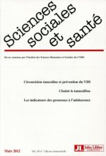Revue Sciences Sociales et Santé Vol 30 - n°1 mars 2012
