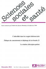 Revue sciences sociales et santé - Vol 30 - N°4 de décembre 2012