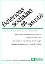 Revue Sciences Sociales et Santé. Septembre 2019 - Vol 36 - N°3