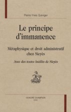 Le principe d'immanence - métaphysique et droit administratif chez Sieyès