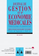 JOURNAL DE GESTION ET D'ECONOMIE MEDICALES N 4-5 VOL 33 2015