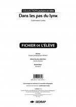 DANS LES PAS DU LYNX - FICHIER PEDAGOGIQUE