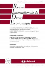 REVUE INTERNATIONALE DE DROIT ECONOMIQUE 2012/2