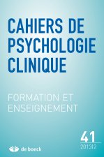 CAHIERS DE PSYCHOLOGIE CLINIQUE 2013/2 N.41