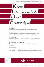 REVUE INTERNATIONALE DE DROIT ECONOMIQUE 2014/2