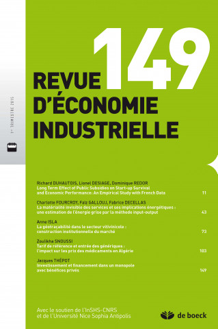 REVUE D'ECONOMIE INDUSTRIELLE 2015/1 N.149