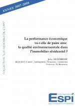 La performance économique va t elle de paire avec la qualité environnementale dans l'immobilier résidentiel ?