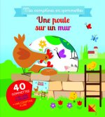 Une poule sur un mur - Mes comptines en gommettes