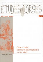 Études corses n° 55 - Corse et Italie : histoire et historiographies au XIXe siècle