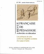 REVUE FRANCAISE DE PEDAGOGIE N  178/2012. LES POLITIQUES DE LUTTE CON TRE LES INEGALITES SCOLAIRES D