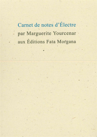 Carnet de notes d’Électre