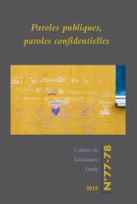 CAHIERS DE LITTERATURE ORALE, N  77-78/2015. PAROLES PUBLIQUES,