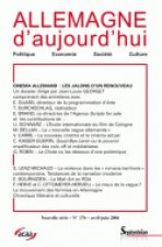 ALLEMAGNE D'AUJOURD'HUI, N 176/AVR.-JUIN 2006. CINEMA ALLEMAND : LES  JALONS D'UN RENOUVEAU