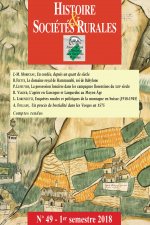HISTOIRE & SOCIETES RURALES, N  49 - 1ER SEMESTRE 2018