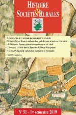 HISTOIRE & SOCIETES RURALES, N  51. 1ER SEMESTRE 2019