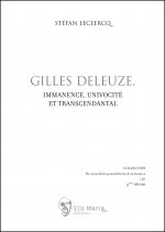 GILLES DELEUZE IMMANENCE, UNIVOCITE ET TRANSCENDANTAL