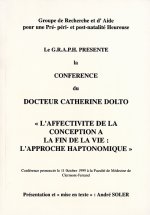 L'approche haptonomique: l'affectivité de la conception à la fin de la vie