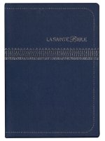 LA SAINTE BIBLE - BIBLE SEGONS 1910 (COUVERTURE VINYLE BLEU MARINE EMBOSSAGE ARGENT)