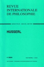 REVUE INTERNATIONALE DE PHILOSOPHIE 224 (2-2003) HUSSERL