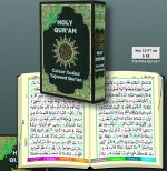 Coran tajweed 12 X 17 avec calligraphie indienne (code couleur) - (Arabe)