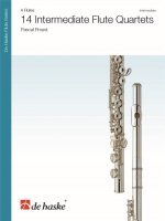 14 INTERMEDIATE FLUTE QUARTETS - 4 FLUTE TRAVERSIERES -PARTITION+PARTIES SEPAREES