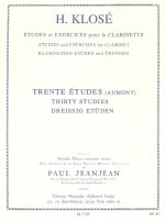 HYACINTHE KLOSE: STUDIES AND EXERCISES FOR CLARINET (30 STUDIES) WITH REVISIONS BY PAUL JEANJEAN