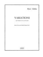 HENRI CHALLAN: VARIATIONS (TRUMPET & PIANO) TROMPETTE